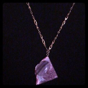 Rough Amethyst Quartz Stone Necklace